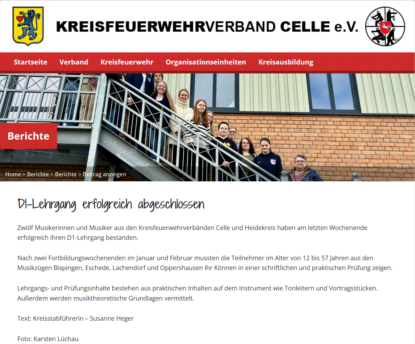 KFV Celle Bericht D1 Lehrgang